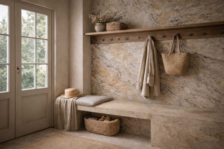 Feuille de pierre intérieur mur entrée architecture naturelle Pellstone