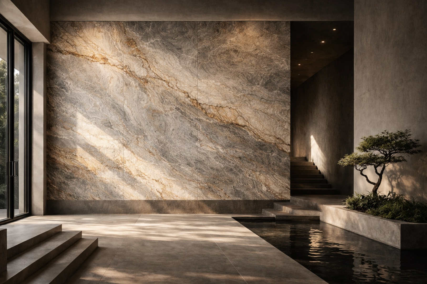 Feuille de pierre naturelle Pellstone habillage mural architectural intérieur